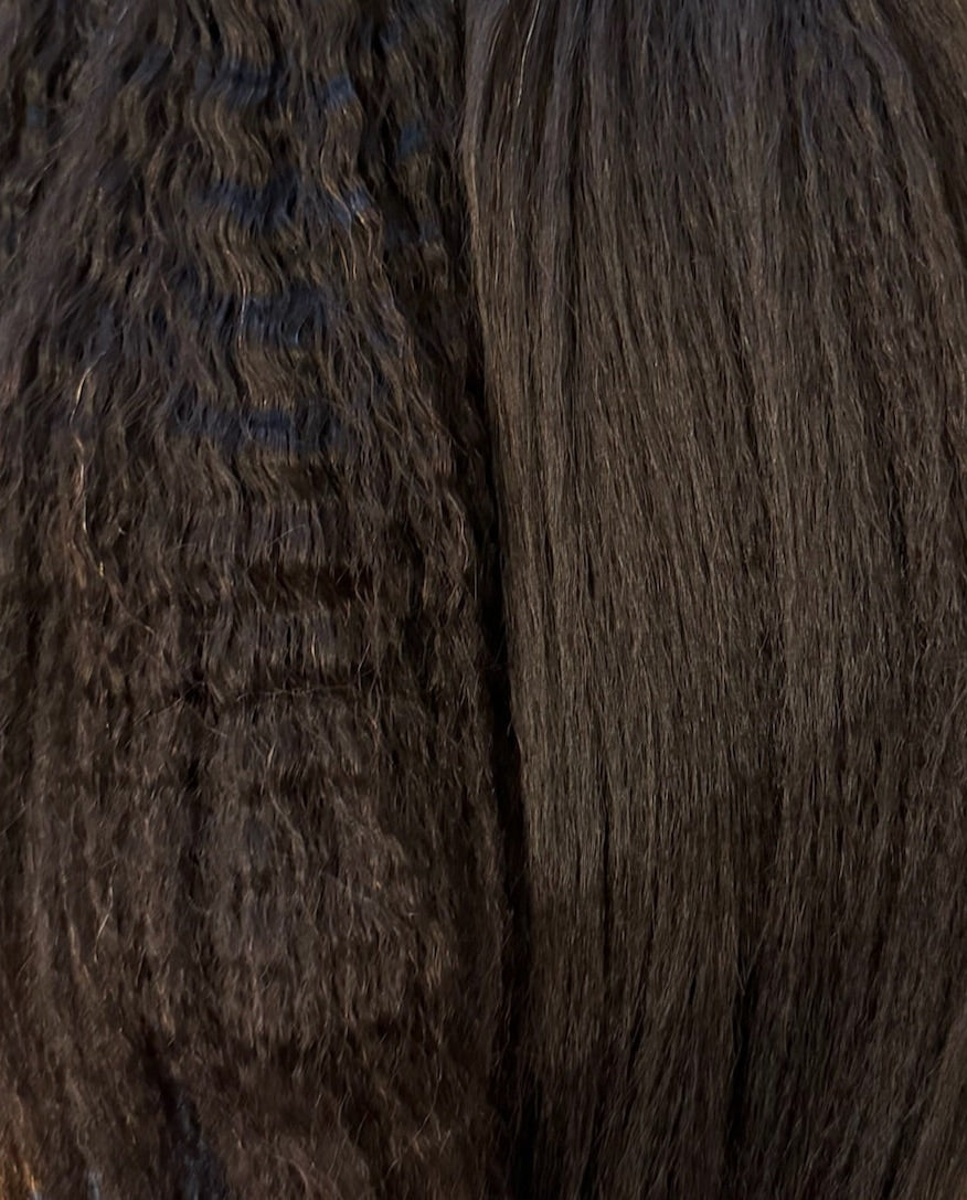 Close-up of brown textured hair 